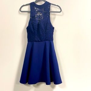 Navy blue dress.